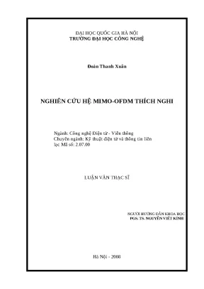 Luận văn nghiên cứu hệ mimo ofdm thích nghi