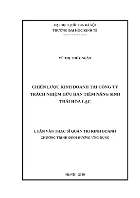Luận văn chiến lược kinh doanh tại công ty trách nhiệm hữu hạn tiềm năng sinh thái hòa lạc