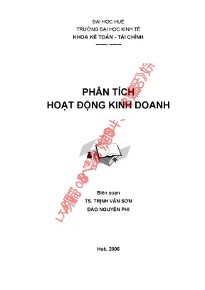 Giáo trình phân tích hoạt động kinh doanh trường đại học kinh tế huế ts trịnh văn sơn