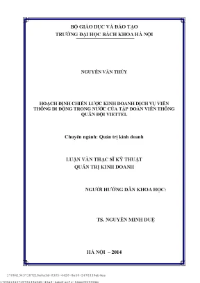 Hoạh định hiến lượ kinh doanh dịh vụ viễn thông di động trong nướ ủa tập đoàn viễn thông quân đội viettel