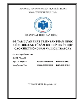 Đồ án phát triển sản phẩm sâm bố chính kết hợp hồng sâm