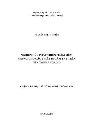 Luận văn nghiên cứu phát triển phần mềm nhúng cho các thiết bị cầm tay trên nền tảng android