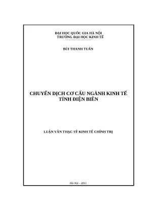 Luận văn chuyển dịch cơ cấu ngành kinh tế tỉnh điện biên