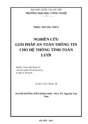 Luận văn nghiên cứu giải pháp an toàn thông tin cho hệ thống tính toán lưới