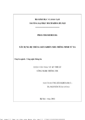 Xây dựng hệ thống điều khiển nhà thông minh từ xa