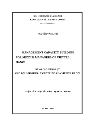 Luận văn improve capacity for mid level management team of viettel hanoi