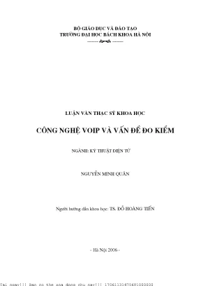 Công nghệ voip và vấn đề đo kiểm