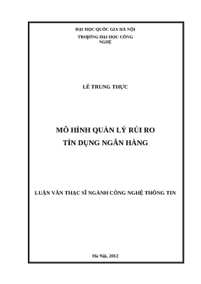 Luận văn mô hình quản lý rủi ro tín dụng ngân hàng