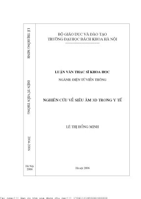 Nghiên ứu về siêu âm 3d trong y tế