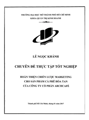 Hoàn thiện chiến lược marketing cho sản phẩm cà phê hòa tan của công ty cổ phần archcafé