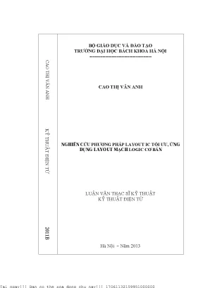 Nghiên ứu phương pháp layout ic tối ưu ứng dụng layout mạh logi ơ bản