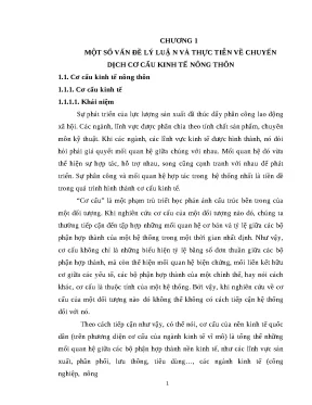 Luận văn chuyển dịch cơ cấu kinh tế nông thôn ở tỉnh hưng yên