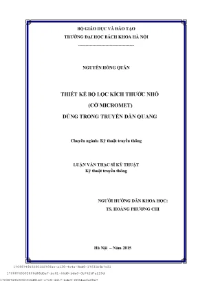 Thiết kế bộ lọ kíh thướ nhỏ ỡ miromet dùng trong truyền dẫn quang