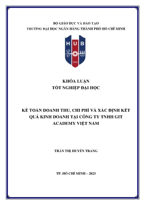 Kế toán doanh thu chi phí và xác định kết quả kinh doanh tại công ty tnhh git academy việt nam