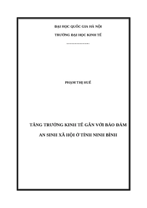 Luận văn tăng trưởng kinh tế gắn với bảo đảm an sinh xã hội ở tỉnh ninh bình