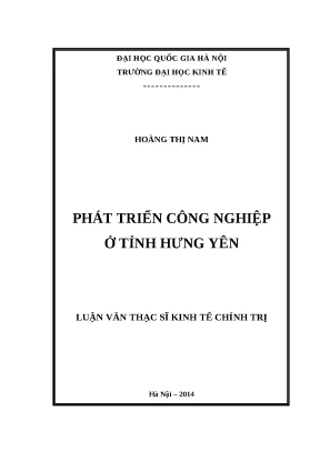 Luận văn phát triển công nghiệp ở tỉnh hưng yên