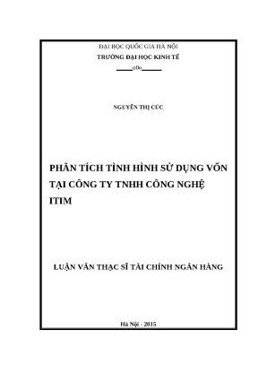 Luận văn phân tích tình hình sử dụng vốn tại công ty tnhh công nghệ itim