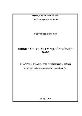Luận văn chính sách quản lý nợ công ở việt nam