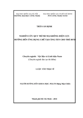 Luận văn nghiên cứu quy trình mạ không điện cực hướng đến ứng dụng chế tạo ăng ten cho thẻ rfid
