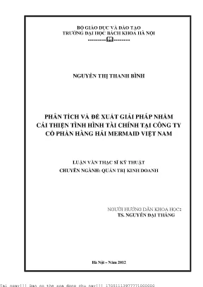 Phân tíh và đề xuất giải pháp nhằm cải thiện tình hình tài chính tại công ty cổ phần hàng hải mermaid việt nam