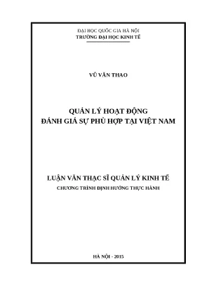 Luận văn quản lý hoạt động đánh giá sự phù hợp tại việt nam