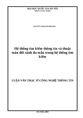 Luận văn hệ thống tìm kiếm thông tin và thuật toán đối sánh đa mẫu trong hệ thống tìm kiếm