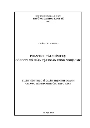 Luận văn phân tích tài chính tại công ty cổ phần tập đoàn công nghệ cmc