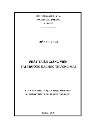 Luận văn phát triển giảng viên tại trường đại học thương mại