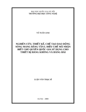 Luận văn nghiên cứu thiết kế chế tạo dao động sóng mang băng tần l điều chế mã nhận biết chủ quyền quốc gia sử dụng cho thiết bị hàng không và hàng hải