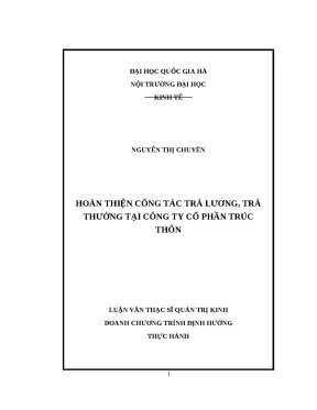 Luận văn hoàn thiện công tác trả lương trả thưởng tại công ty cổ phần trúc thôn