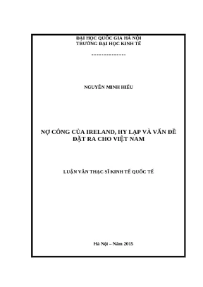 Luận văn nợ công của ireland hy lạp và vấn đề đặt ra cho việt nam