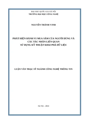 Luận văn phát hiện hành vi mua sắm của người dùng và các tác nhân liên quan sử dụng kỹ thuật khai phá dữ liệu
