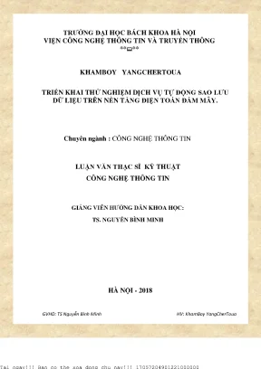 Triển khai thử nghiệp dịh vụ tự động sao lưu dữ liệu trên nền tảng điện toán đám mây