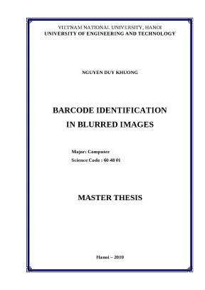 Luận văn barcode identification in blurred images