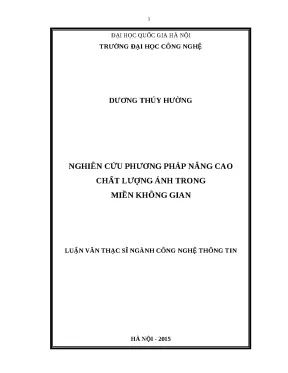 Luận văn nghiên cứu phương pháp nâng cao chất lượng ảnh trong miền không gian