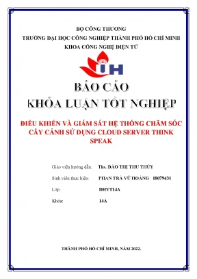 Điều khiển và giám sát hệ thống chăm sóc cây cảnh sử dụng cloud server think speak