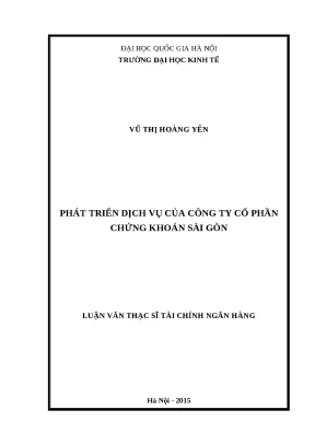 Luận văn phát triển dịch vụ của công ty cổ phần chứng khoán sài gòn