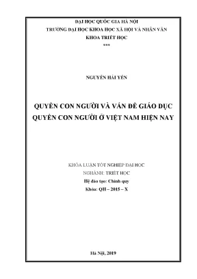 Khóa luận quyền con người và vấn đề giáo dục quyền con người ở việt nam hiện nay