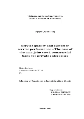 Luận văn service quality and customer service performance the case of vietnam joint stock commercial bank for private enterprises