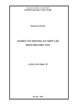 Luận văn nghiên cứu phương án thiết lập mạng báo hiệu ngn