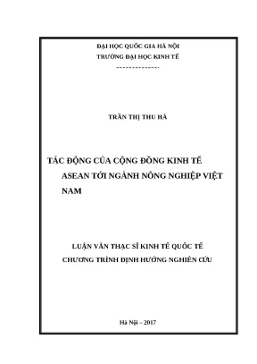 Luận văn tác động của cộng đồng kinh tế asean tới ngành nông nghiệp việt nam