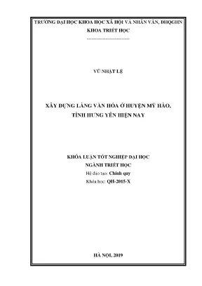 Khóa luận xây dựng làng văn hóa ở huyện mỹ hào tỉnh hưng yên hiện nay