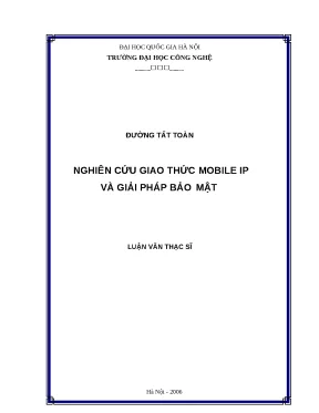 Luận văn nghiên cứu giao thức mobile ip và giải pháp bảo mật