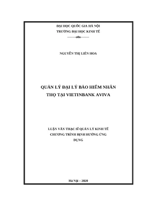 Luận văn quản lý đại lý bảo hiểm nhân thọ tại vietinbank aviva