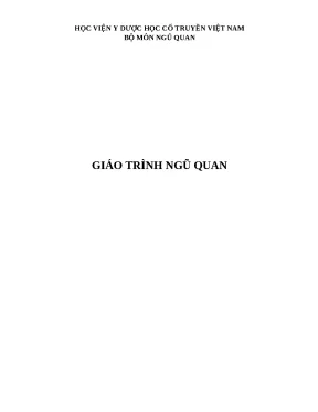 Học viện y dược học cổ truyền việt nam bộ môn ngũ quan giáo trình ngũ quan