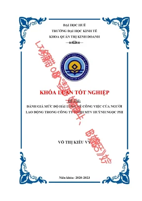 Đánh giá mức độ hài lòng về công việc của người lao động trong công ty huỳnh ngọc phi