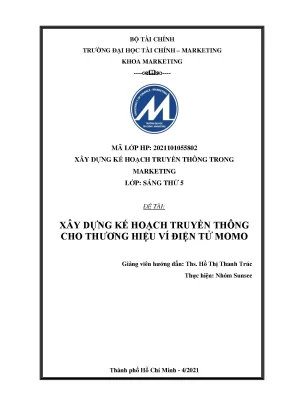 Xây dựng kế hoạch truyền thông cho thương hiệu ví điện tử momo