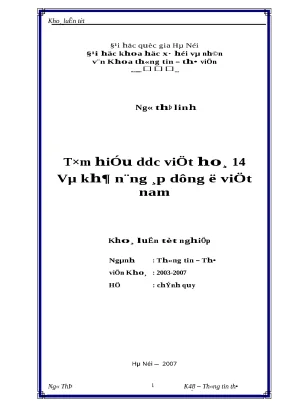 Khóa luận tốt nghiệp tìm hiểu ddc việt hóa 14 và khả năng ứng dụng ở việt nam