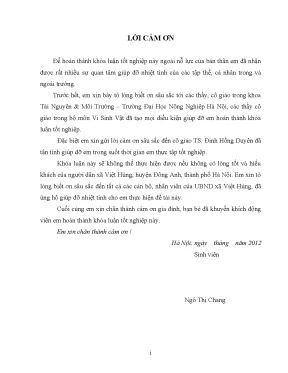 Điều tra số lượng phế thải đồng ruộng và đánh giá hiệu quả của chế phẩm vi sinh vật xử lý rơm rạ tại xã việt hùng huyện đông anh thành phố hà nội