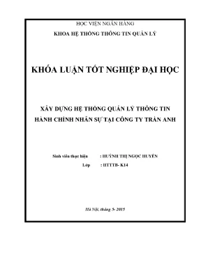 Xây dựng hệ thống quản lý thông tin hành chính nhân sự tại công ty trần anh
